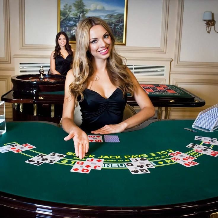 Live blackjack table with croupier on indototo88